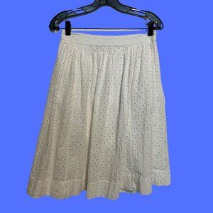 Kate Spade In Full Bloom Eyelet Skirt | White | Size 4